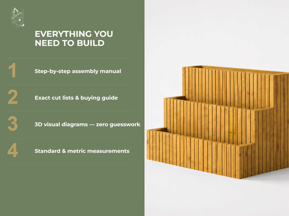 The LÄNGE 3-Tier Slatted Planter